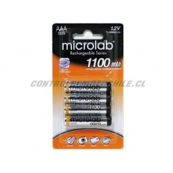 Pila AAA Recargable Microlab 1100mAh
