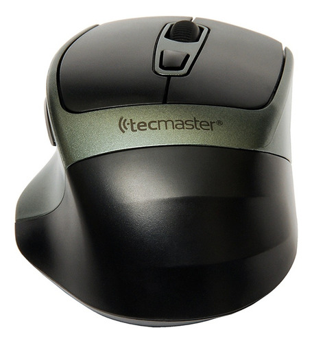 Mouse Tecmaster Dual Bluetooth Recargable Inalámbrico Verde Color Negro