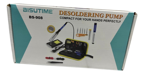 Kit Eléctrico Cautín 220v 60w Regulable Bisutime Bs-908 Color Azul